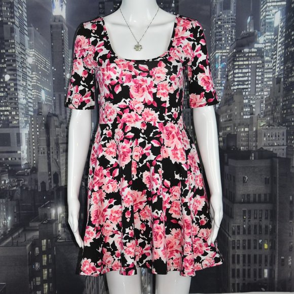 bethany mota skater dress Bethany Mota | Dresses | Bethany Mota Sz S Pink Floral Fit Flare Skater Dress